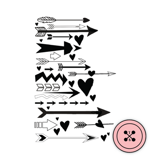 Quilted Hearts Arrows Cut File